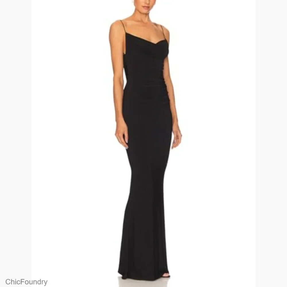 Backless Lace Formal Maxi Dress Spaghetti Straps Mermaid Evening Gown - Picture 2 of 7